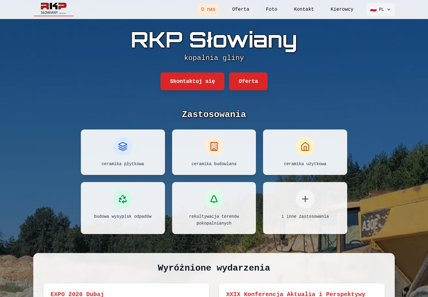 Zrzut działającej strony RKP Słowiany